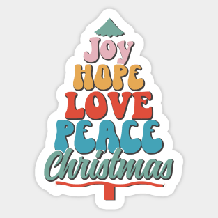 Joy - Hope - Love - Peace- Christmas Sticker